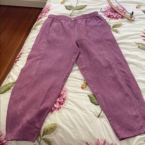Eileen Fisher lavender linen pants in EUC